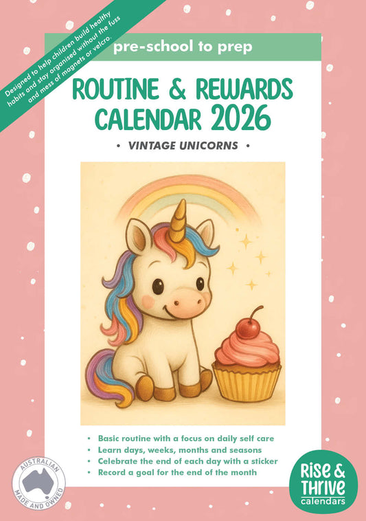 Pre-school to Prep 'Vintage Unicorns' Calendar