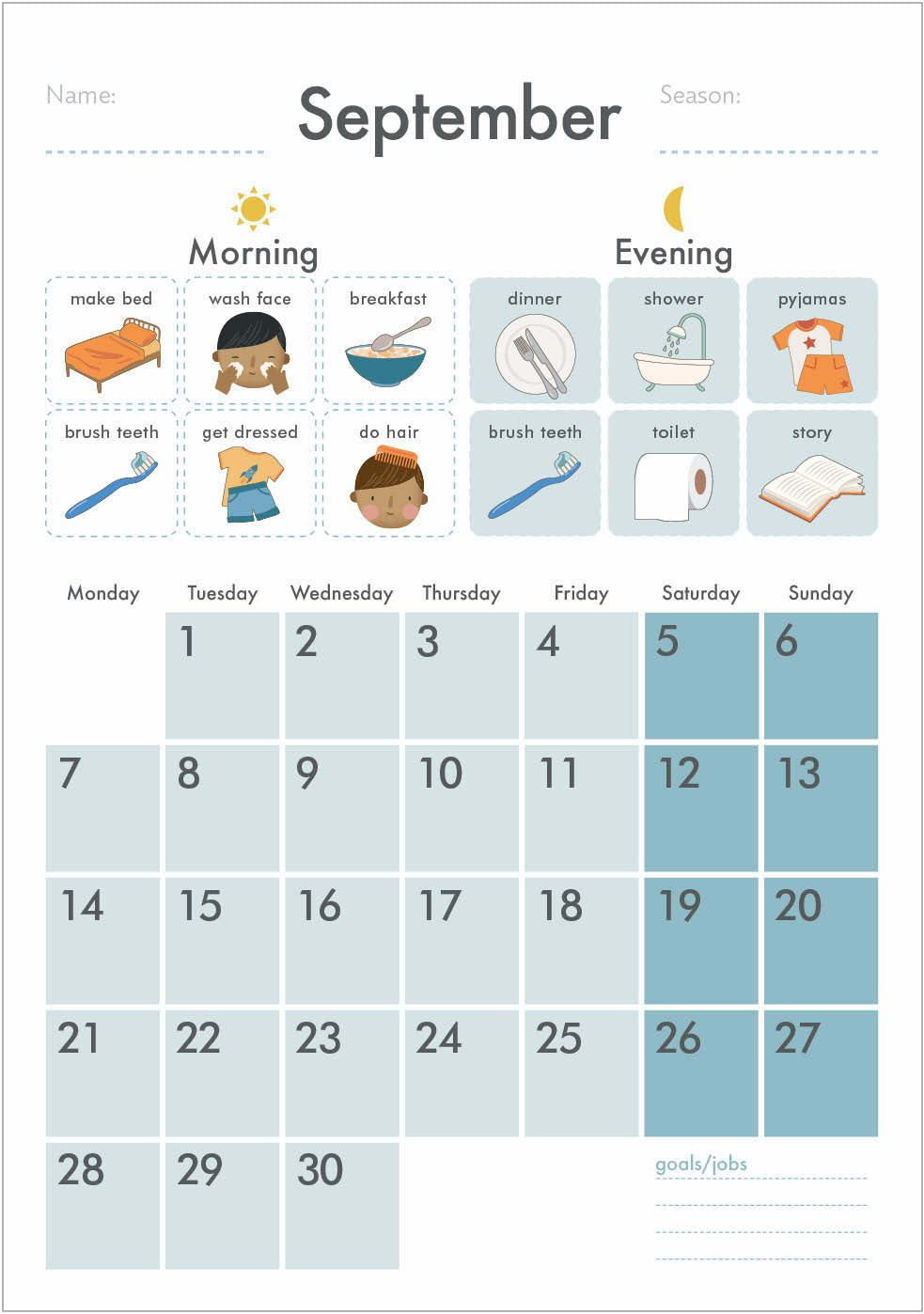 Pre-school to Prep 'Smiley Dinos' Calendar