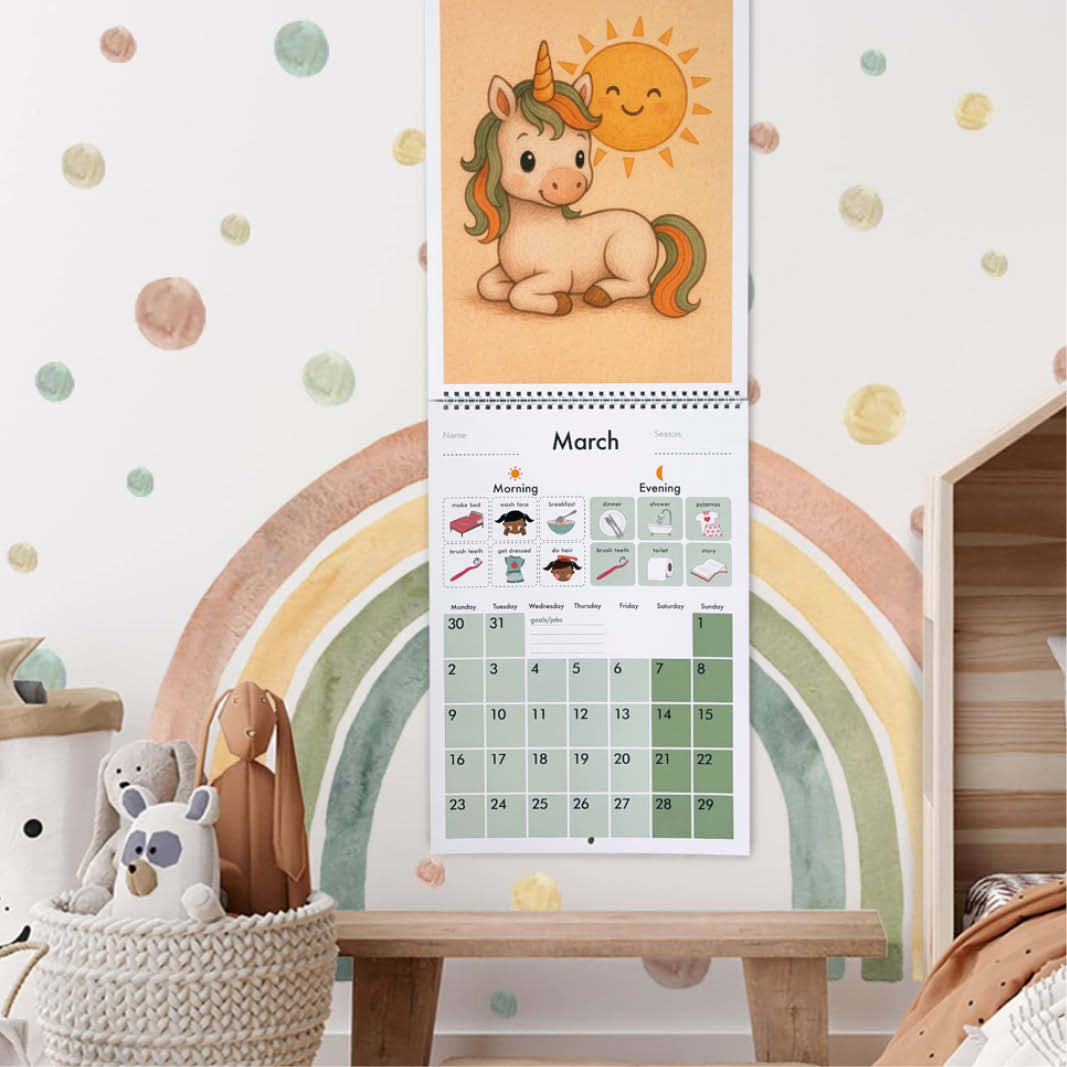 Pre-school to Prep 'Vintage Unicorns' Calendar