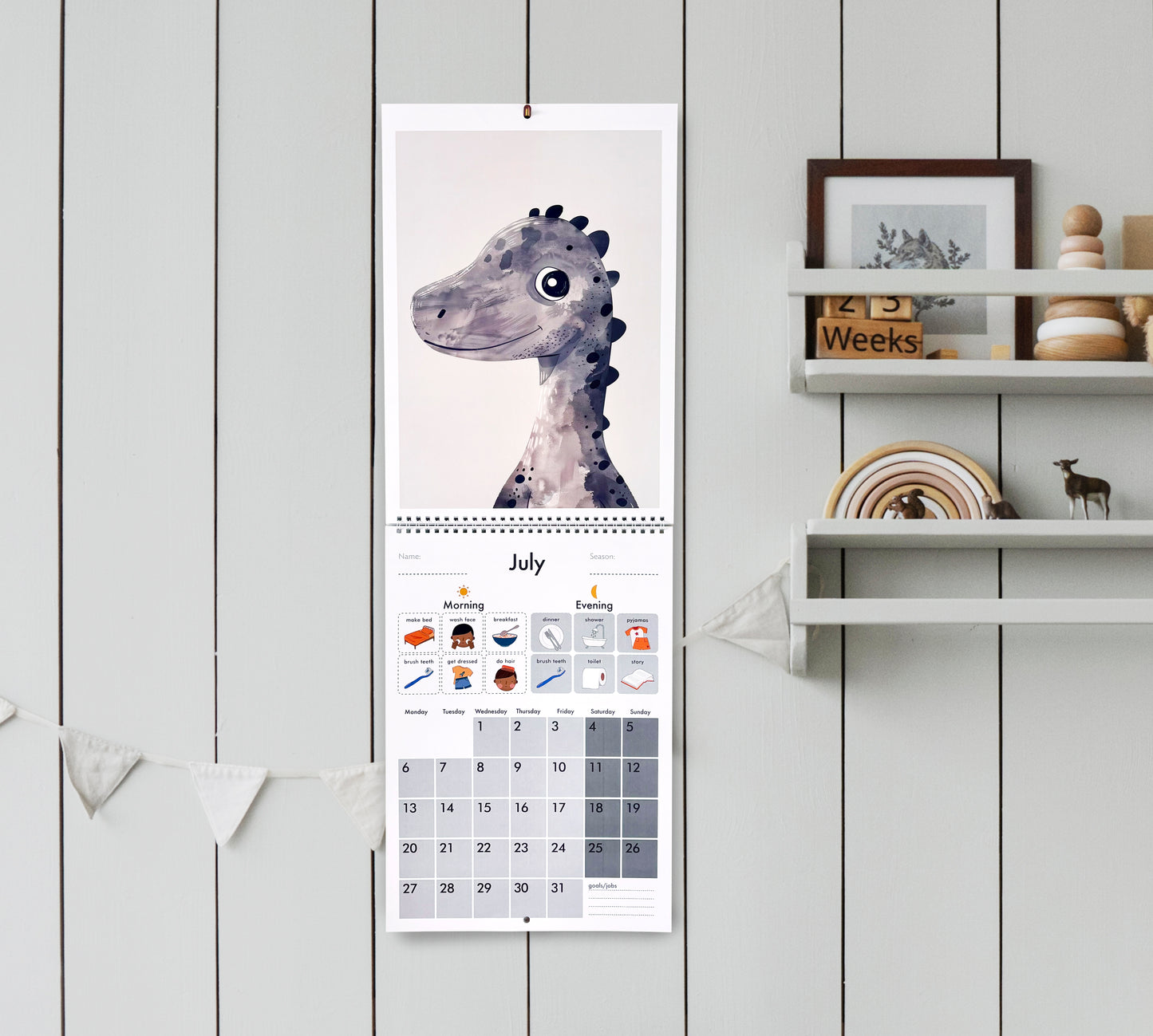 Pre-school to Prep 'Smiley Dinos' Calendar